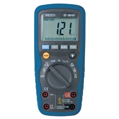 MULTIMETER, TRMS, AC/DC, W/ TEMPERATURE